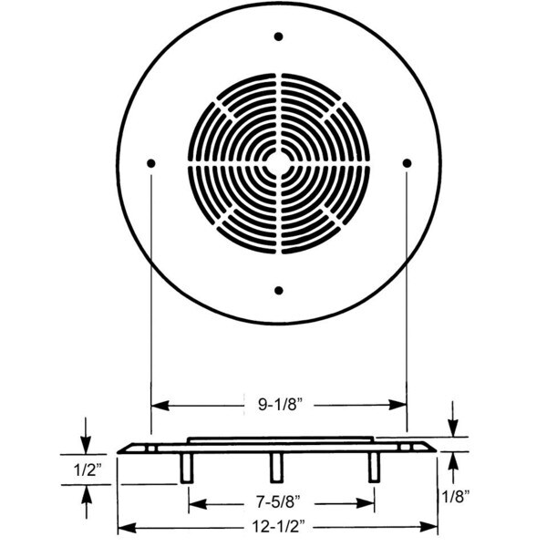 Main product image for Fourjay EJ8W Standard Ceiling Baffle w/Studs 300-324